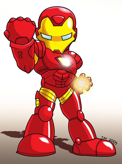 Chibi - Iron Man by JaeyRedfield Chibi Superhero, Iron Man Cartoon, Chibi Design, Logo Superman, Art Chibi, Chibi Marvel, Man Clipart, Peter Parker Spiderman, Univers Dc