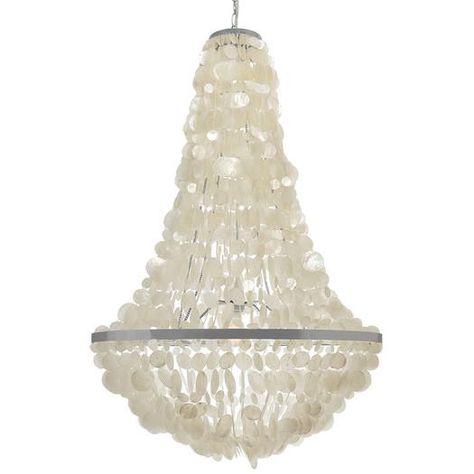 White Capiz Seashell Disks Chandelier