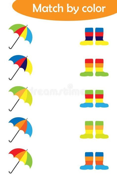 Logic Games For Kids, Visual Perceptual Activities, Brain Gym For Kids, Visual Perception Activities, Fun Worksheets For Kids, Kids Worksheets Preschool, Preschool Activities Toddler, Game For Children, Colorful Umbrellas