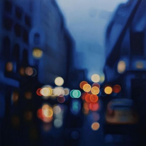 Philip Barlow Bokeh Photography, Painting Gallery, Visionary Art, Diy Canvas, Painting Projects, City Lights, Painting Techniques, Landscape Art, Painting & Drawing