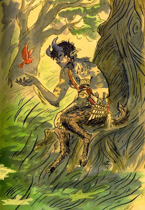 Pan by Ethan M. Aldridge from Sketch Dailies Ethan M Aldridge, Satyr Sorcerer, Satyr Dnd, The God Pan, Pan Mythology, Crazy Jane, God Pan, Greek Monsters, Greek God Tattoo