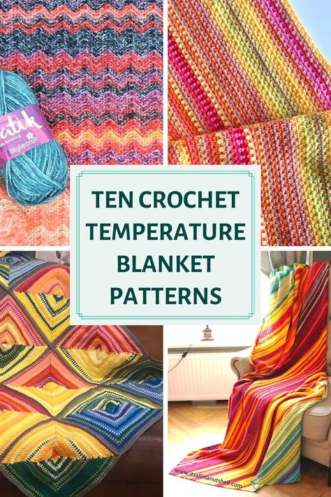 Tempature Blanket Crochet Pattern, Crochet Temperature Blanket Pattern, Temperature Blanket Crochet Pattern, Temperature Blanket Pattern, Temperature Blanket Crochet, Temperature Afghan, Crochet Temperature Blanket, Grinch Punch, Crochet Patterns For Babies