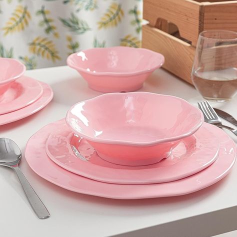 Pink Dishes Dinnerware Sets, Kitchen Plates, Antique Crock, Pink Dinnerware, Melamine Dishes, Pink Dishes, Melamine Dinnerware Sets, Kitchen Plate, Melamine Dinnerware