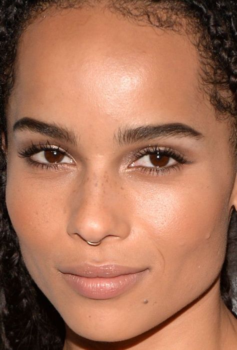 Wrinkles Remedies Face, Zoë Kravitz, Estilo Kylie Jenner, Celebrity Makeup Looks, Minimal Makeup, Zoe Kravitz, Diy Beauty Hacks, Makeup For Black Women, Septum Piercing