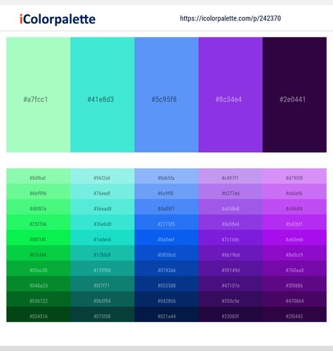 Colors included in this palette similar to Beige, Blue Violet, Blue Violet and Indigo, Cornflower Blue, Cornflower Blue and Blue Violet, Cornflower Blue and Indigo, Dark Gray / smoked, Indigo, Mint Green, Pale Green, Pale Green and Blue Violet, . Download color palette as Pdf, Adobe swatch and more. Light Purple Color Scheme, Blue Green Purple Color Palette, Green Purple Color Palette, Home Depot Paint Colors, Color Palette Interior, Purple Color Palette, Purple Color Schemes, Colors Inspiration, Dark Color Palette