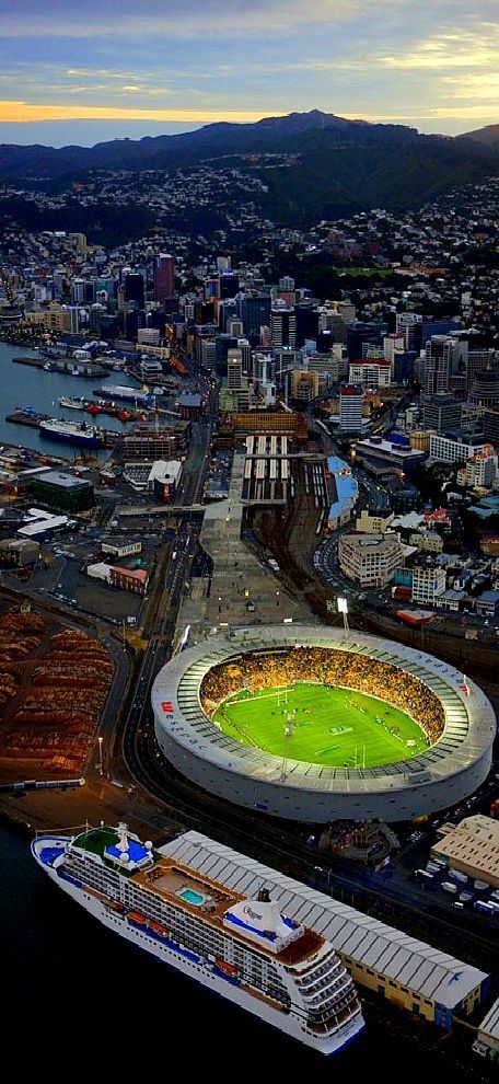 Wellington , Wellington Regional Stadium (Westpac Stadium), New Zealand. New Zealand City, New Zealand Cities, Wellington City, New Zealand Landscape, New Zealand Houses, New Zealand North, Wellington New Zealand, Rotorua, The Windy City