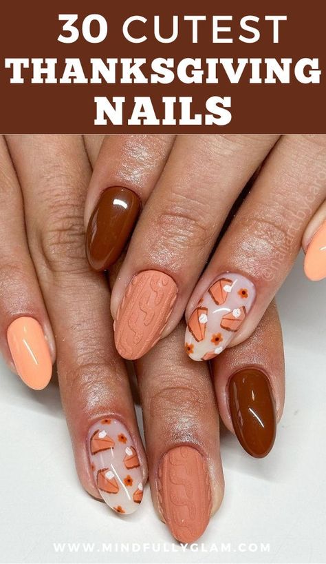 thanksgiving nails Pie Nails, Cute Thanksgiving Nails, Thanksgiving Manicures, Nails Pumpkin, Pumpkin Nail Designs, Nails Thanksgiving, Turkey Nails, Thanksgiving Nail Designs, Thanksgiving Nail Art