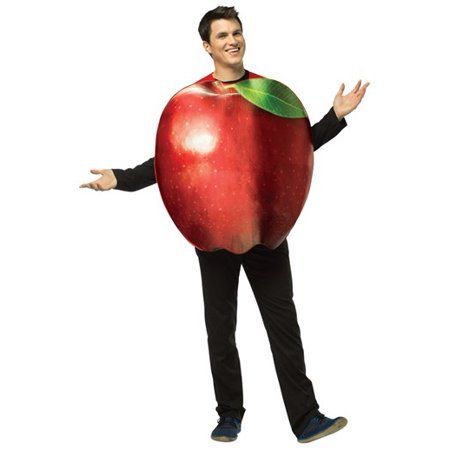 Eve Costume, Apple Costume, Fruit Costumes, Funny Halloween Costume, Food Costumes, An Apple A Day, Apple A Day, Apple Prints, Apple A