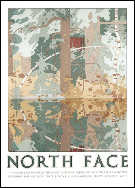 David Lance Goines: North Face (1984) Commercial Art, Sky And Clouds, Magazine Art, Vintage Poster, Book Cover Design, Graphic Artist, Over 60, Nature Art, Cover Design