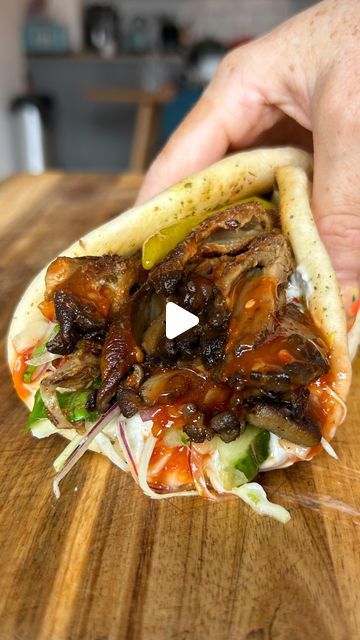 rhian melvin on Instagram: "MUSHROOM SHAWARMA WRAP 🍄‍🟫 It’s A Wrap - EP 1

you voted for it, so here it is !! episode 1 of my new series where I take loads of really nice things & whack them in a wrap

we’re kicking things off with this gorg mushroom shawarma number. boiling the mushrooms first gives them a melt in your mouth texture before they get that lovely charred crust on the grill- dreamy x

ingredients (makes 2-3 wraps)

2/3 wraps/flatbreads
lettuce, shredded
cucumber
tomato
red onion
pickled chillis
hot sauce

for the shawarma

500g oyster mushrooms
500ml vegetable stock
2 tbsp tamari (or soy sauce)
2 tsp paprika
2 tsp cumin
1/2 tsp turmeric
1/2 tsp ground coriander
1/2 tsp garlic granules
1/2 tsp cayenne
1/2 tsp oregano
1/4 tsp salt
1/4 cup olive oil

for the garlic yoghurt:

1 Red Onion Pickled, Mushroom Shawarma, Shredded Cucumber, Shawarma Wrap, Cheap Vegan Meals, Vegan Greek, Cheap Vegan, Cup Plant, Plant Based Cookbook