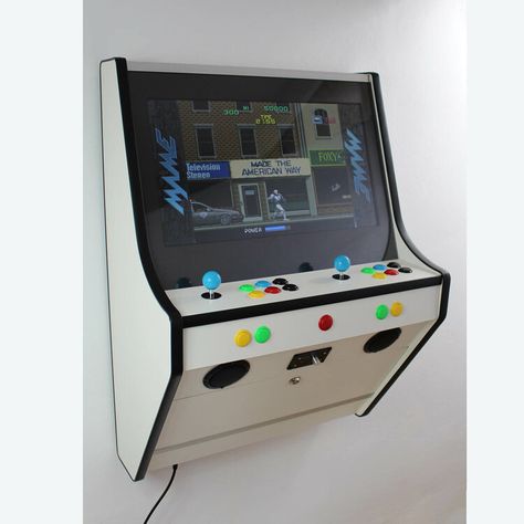 Wall Mounted Arcade, Retropie Arcade, Street Fighter Arcade, Arcade Cabinet Plans, Arcade Bartop, Arcade Room, Arcade Game Machines, Pub Sheds, Mini Arcade