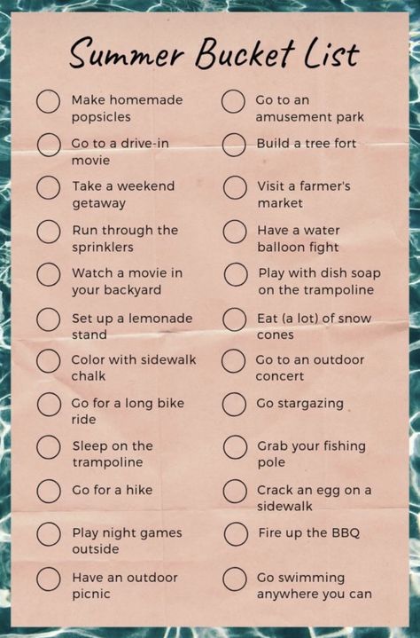 Teenager Bucket List, Summer Bucket List For Kids, Teenage Bucket Lists, Teenage Bucket List, Water Sprinkler, Summer Bucket List, Summer Plants, Bucket Lists, Summer Bucket Lists