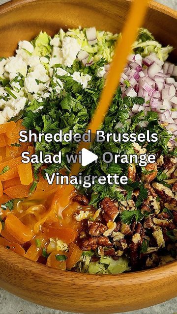 Dried Apricot Salad, Brussels Salad, Goat Cheese Crumbles, Orange Dressing, Whole Grain Mustard, Dried Rosemary, Orange Honey, Super Salads, Roasted Pecans