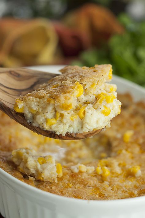 Easy Old-Fashioned Creamed Corn Casserole recipe is just like Grandma used to make it! If you need a yummy side dish idea for the holidays, look no further! Thanksgiving Corn Casserole, Creamed Corn Casserole, Baked Corn Casserole, Creamed Corn Casserole Recipe, Thanksgiving Corn, Wishes And Dishes, Cream Corn Casserole, Corn Casserole Recipe, Hashbrown Casserole