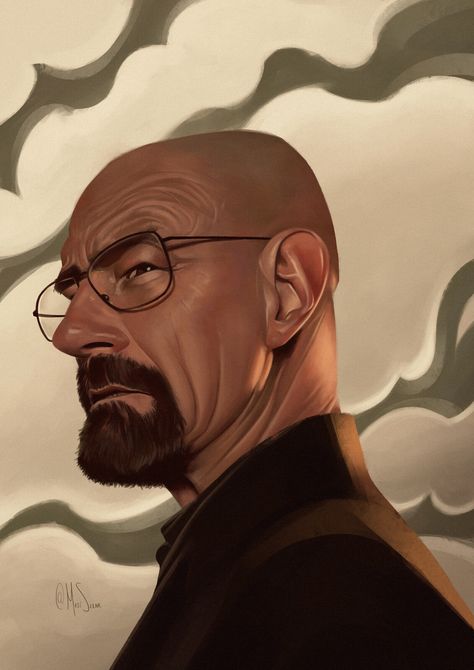 Walter White, Matías Szenkier on ArtStation at https://www.artstation.com/artwork/v2dmVD Walter White Fanart, Walter White Anime, How To Draw Walter White, Walter White Black And White, Drawing Of Walter White, Walter White Art, Walter White Drawing, Walter White Portrait, Heinrich Kley