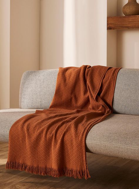 Burnt Orange Throw, Office Nook, Fur Throw Blanket, Fur Throw, Cotton Throw, Travel Inspired, Cotton Throws, Throw Blankets, Burnt Orange