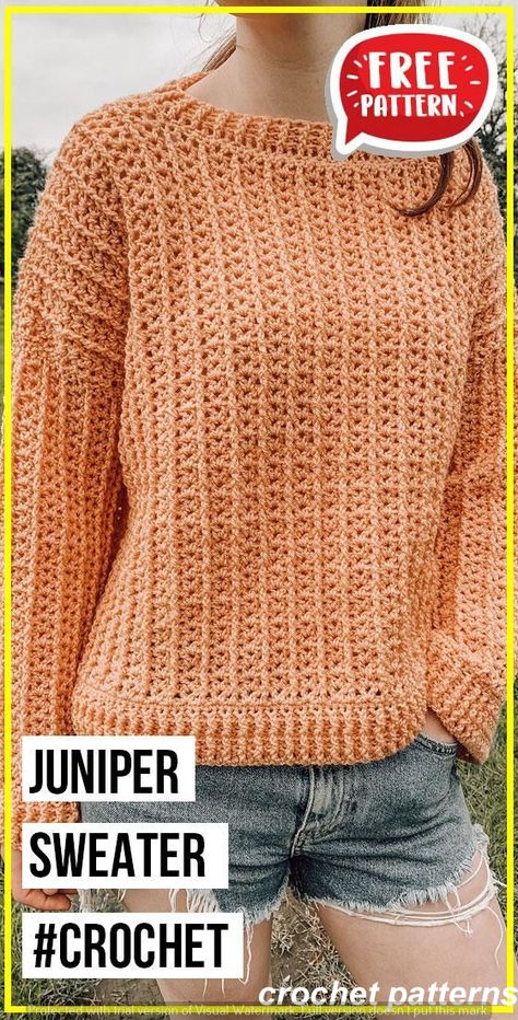 Cute and Cozy Crochet Sweater Patterns - Beautiful Dawn Designs Crochet Jumper Pattern, Crochet Sweater Free, Crochet Sweater Pattern, Crochet Cardigan Pattern Free, Crochet Hoodie, Gilet Crochet, Crochet Jumper, Crochet Sweater Pattern Free, Crochet Ladies Tops