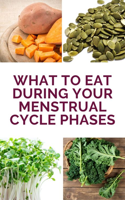 What to Eat During Your Menstrual Cycle - Live Simply Healthy Sweet Potato Lentil Curry, Cycle Phases, Cycling Food, Sweet Potato Lentil Soup, Menstrual Cycle Phases, Follicle Stimulating Hormone, Seed Cycling, Raw Pumpkin Seeds, Dark Leafy Greens