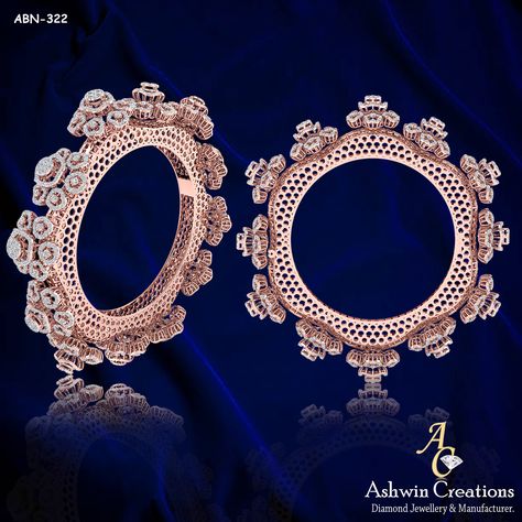 Ashwin Creations @BangleKing Pacheli Bangle Diamond, Pacheli Bangle, Hip Hop Wallpaper, Bangle Diamond, Diamond Circle Necklace, Unique Gold Jewelry Designs, Bridal Diamond Necklace, Arabic Jewelry, Background Hd