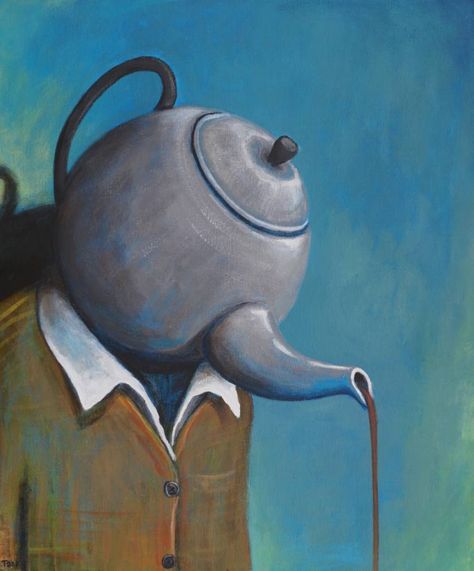 Tea Pots Art, Surealism Art, Tank Art, Arte Peculiar, Seni Cat Air, Unusual Art, Surrealism Painting, Ap Art, Weird Art