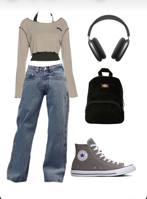 Cute Outfits Converse, School Outfits Converse, Converse And Jeans Outfit, Outfits With Black Converse, High Top Shoes Outfit, Outfit Con Converse, Jeans Converse Outfit, Clothes Back To School, Converse Fits