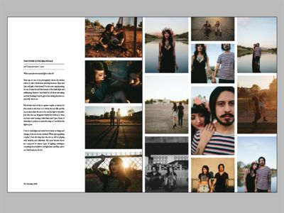 Magazine Photo Collage Layout, Photo Page Layout Design, Photo Documentation Layout, Editorial Grid Layout, Photo Layouts Aesthetic, Photo Heavy Magazine Layout, Travel Photo Book Layout, Photo Grid Ideas, Photo Magazine Layout