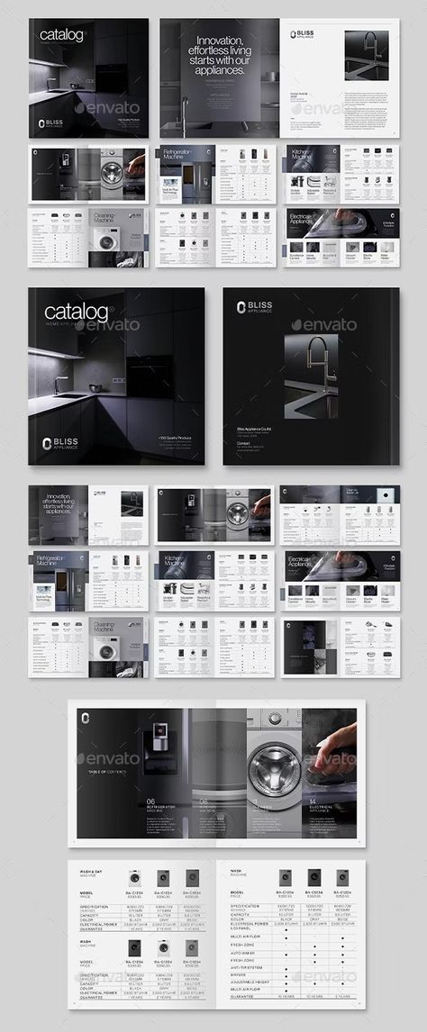 Square Home Appliance Catalog, Print Templates | GraphicRiver Product Catalogue Design Layout Ideas, Product Catalogue Design Layout, Product Brochure Design, Catalog Layout, Mechanic Design, Catalog Design Layout, Catalogue Layout, Catalog Template, Product Brochure