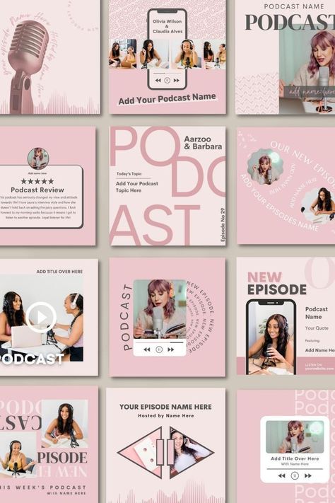 Podcast Instagram template | Podcast Canva Instagram | Podcast templates  #instastoryideas #igstoryideas #instagramstorytemplate #instagramstory.#instagramtemplate #socialmediatemplate  #graphicdesigntemplate #contentcreation #brandingtemplate #visualcontent #digitalmarketing #socialmediastrategy Social Media Bundle Design, Podcast Instagram Post Ideas, Podcast Banner Design, Podcast Typography, Podcast Instagram Feed, Podcast Layout, Cute Instagram Story Ideas, Podcast Instagram, Instagram Design Layout