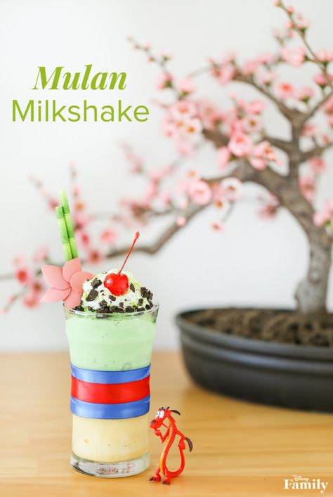 Mulan Movie Night, Disney Food Ideas, Mulan Birthday Party, Princess Drinks, Mulan Birthday, Mulan Party, Crazy Shakes, Disney Inspired Recipes, Mulan Movie