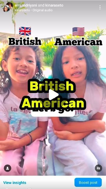 Kinara Arnhantyo on Instagram: "Perbedaan pengucapan Tita American vs Kinara British English! 🗣️🇺🇸🇬🇧 The world of English accents is diverse and captivating. American and British English have distinct pronunciations that reflect their rich cultural heritage. From the way vowels are pronounced to unique intonations, accents add a fascinating twist to the language. Which accent do you find most charming? Share your thoughts in the comments below! 🎙️ #AmericanVsBritishAccent #LanguageVariations #AccentDifferences #PronunciationContrasts
#catlover #CulturalHeritage #LanguageEnthusiast #AccentAppreciation #LanguageTrivia #EnglishLanguage #AccentJourney #LanguageDiversity" Australian Vs American Words, British Accent Pronunciation, British English Accent, British Vs American Words, American And British English, British Vs American, Girl Language, American Words, Australian English