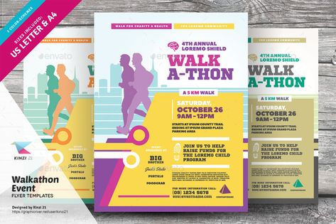 Walkathon Event Flyer Templates #Affiliate #Event, #Sponsored, #Walkathon, #Templates, #Flyer Fundraising Poster, Walk For Life, Behance Design, Fundraiser Flyer, Free Flyer Templates, Business Event, Sports Flyer, Event Flyer Templates, Creative Event