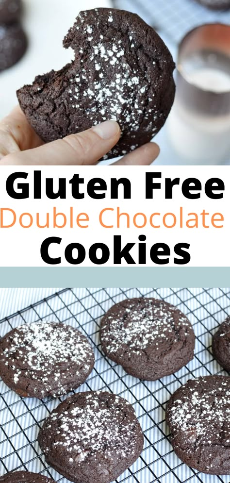 Gluten Free Chocolate Cookies Easy, Gluten Free Chocolate Cookie Recipes, Gluten Free Double Chocolate Cookies, Chocolate Cookies Gluten Free, Raspberry Crumble Cookies, Gluten Free Cookies Easy, Best Gluten Free Cookies, Gluten Free Chocolate Cookies, Sour Cream Cookies