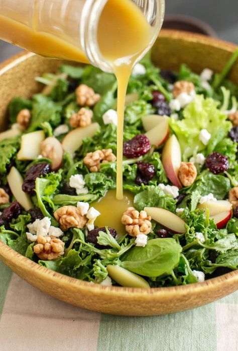 Discover a Tasty Apple Cranberry Walnut Salad Recipe Fall Apple Salad Dried Cranberries, Thanksgiving Cranberry Walnut Salad, All Salad Recipes, Romaine Apple Walnut Salad, Winter Cranberry Salad, Spinach And Walnut Salad, Christmas Salad Cranberry, Apple Cranberry Salad Dressing, Cranberry Walnut Salad Recipe