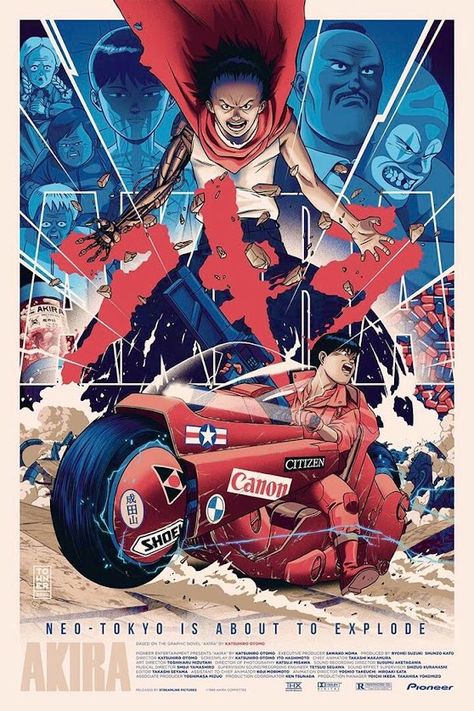 Akira Movie, Akira Poster, Akira Anime, Movie Outfits, Alternative Movie Posters, Movie Poster Art, Cool Wallpapers Art, Poster Artwork, Film Art