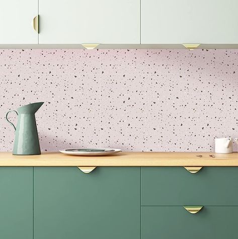 Terrazzo Wall, Patterned Wall Tiles, Self Adhesive Wall Tiles, Peel Stick Backsplash, Elephant Colour, Window Screen, Peel N Stick Backsplash, Pink Tiles, Silver Walls