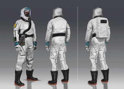 Hazmat Suit Concept Art, Hazmat Suit Art, Hazmat Soldier, Scifi Helmet, Technology Clothes, Sci Fi Outfit, Sci Fi Clothing, Hazmat Suit, Future Soldier