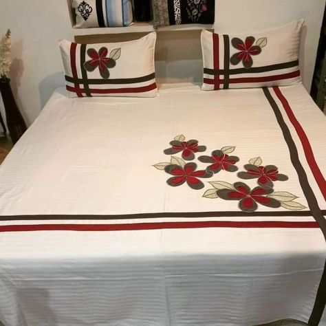 DESIGNER KING SIZE EMBROIDERED BEDSHEET 🔥 ⬅️Size : 108/108 inches ⬅️Fabric : 100% premium soft Cotton ⬅️Set Contains: 1 bedsheet with 2 pillow covers ⬅️Fine EmbroiderY ⬅️Machine Washable 1699 free ship Bedsheet Embroidery Design, Bedsheet Embroidery, Fine Embroidery, Cotton Set, Embroidery Machine, King Size, Bed Sheets, Embroidery Design, Machine Embroidery