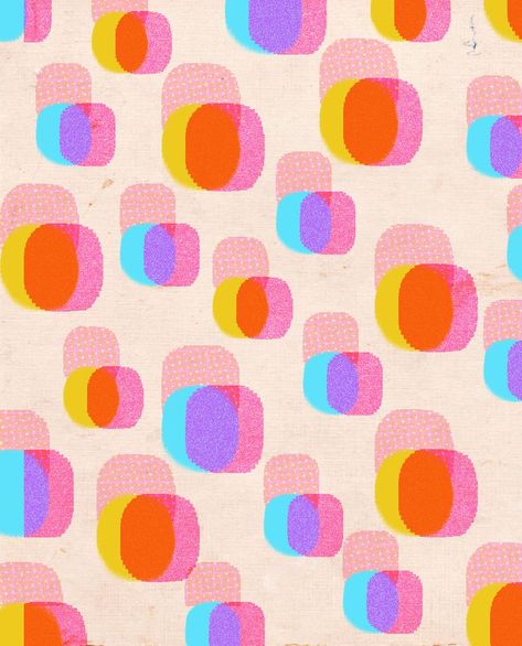 pattern | overlapping bright dots Trippy Rainbow, Pastel Graphic, Clothes Toys, Riso Print, Graphic Design Pattern, Pretty Colors, Print Inspiration, Pattern Play, Experience Design