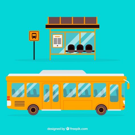 Urban bus and bus stop with flat design Free Vector Bus Drawing, Bus Ticket, Motion Graphics Inspiration, Store Interiors, Forest Illustration, Car Illustration, Business Opportunity, Game Inspiration, Bus Stop