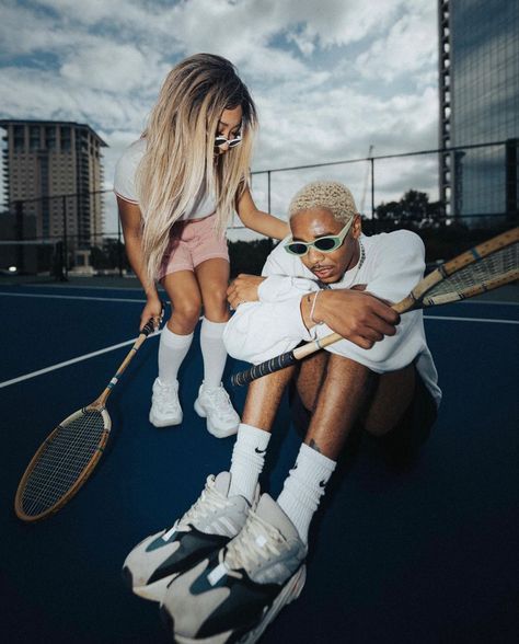 Sporty Photoshoot Ideas, Tennis Fashion Editorial, Tennis Court Photoshoot, Tennis Shoot, Tennis Photoshoot, Tennis Pictures, Vintage Photo Editing, Hype Clothing, Man Photography