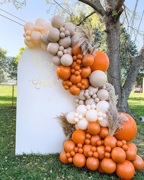 Pumpkin Gender Reveal, Blush Balloons, Orange Balloons, Fall Colours, Halloween Balloons, Garland Arch, Pumpkin Party, Baby Shower Pumpkin, Arch Kit