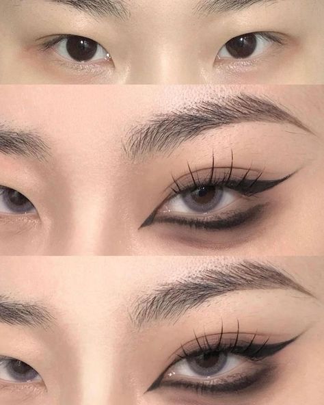 Douyin Eyeliner, Doll Eyeliner, Maquillaje Douyin, Eyeliner Eyelashes, Doll Eye Makeup, Swag Makeup, Ethereal Makeup, Pinterest Makeup, Makijaż Smokey Eye