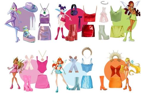 Hi Group Halloween Costumes Winx Club, Winx Club Duo Costume, Flora Winx Fairy Costume, Bloom Winx Club Halloween Costume, Winx Halloween Costume Group, Bloom Winx Outfit Ideas, Wix Club Costume, Flora Winx Club Outfit Halloween, Techna Winx Club Costume