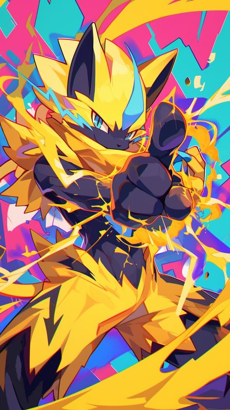 Zeraora in the style of Jujutsu Kaisen made by Silverbloom Zeraora Fanart, Pokemon Zeraora, Zeraora Pokemon, Pokémon Heroes, Lucario Pokemon, Pokemon Costumes, Pokemon Eevee Evolutions, Pokemon Dragon, Pokemon Backgrounds