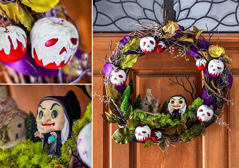 How to Decorate a Disney Pumpkin | Disney® Visa® Credit Cards Snow White Wreath, Halloween Crafts Diy Projects, Disney Credit Card, 1970s Halloween, Disney Xmas, Fairytale Life, Disney Wreath, Disney House, Apple Wreath