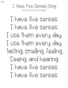 I Have Five Senses Song Our Five Senses Activities, 5 Senses Movement Activities, 5 Senses Crafts Toddlers, Five Senses Circle Time Activities, 5 Senses Activity For Toddlers, Teaching 5 Senses To Preschoolers, Five Senses Preschool Activities Crafts, All About Me Songs, Our 5 Senses Preschool