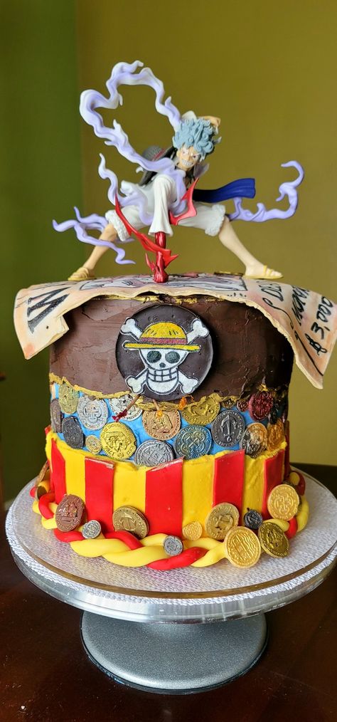 Luffy birthday cake Luffy's Birthday, One Piece Cakes Birthdays, Luffy Birthday, One Piece Cake Design, Monkey D Luffy Birthday, Monkey D Luffy Birthday Cake, Luffy Cake One Piece, One Piece Cake Anime, Luffy Whole Cake Island