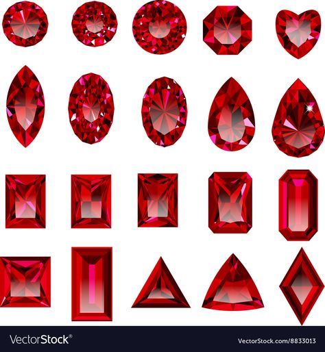 Jewel Drawing, Tattoo Apprenticeship, Red Jewel, Red Diamond, Red Gemstones, Free Illustrations, Lab Diamonds, Stone Color, Round Cut