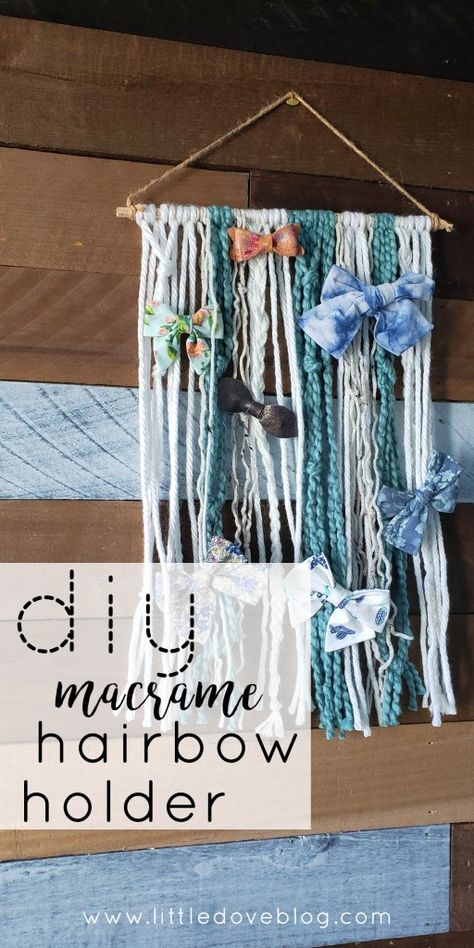 Diy Macrame Bow Hanger, Diy Hairbow Holder, Macrame Bow Holder Diy, Hair Bow Holder Diy, Bow Holder Diy, Diy Hair Bow Holder, Diy Bow Holder, Hair Bow Hanger, Simple Organization