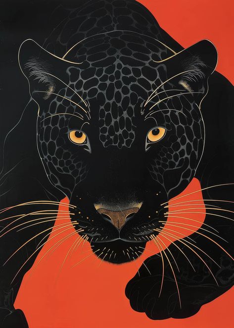 jaguar vintage poster The Weeknd Painting Ideas, Black Panther Eyes, Black Panther Poster Art, Pantera Poster, Panther Eyes, Vintage Black Panther Poster, Panther Mural, Poster Prints Leopard, Panther Illustration